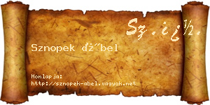 Sznopek Ábel névjegykártya