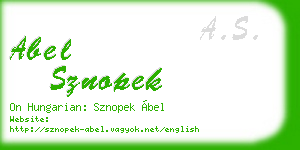 abel sznopek business card